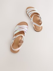 Metallic Snake Print Strappy Sandals - Image 5 of 8