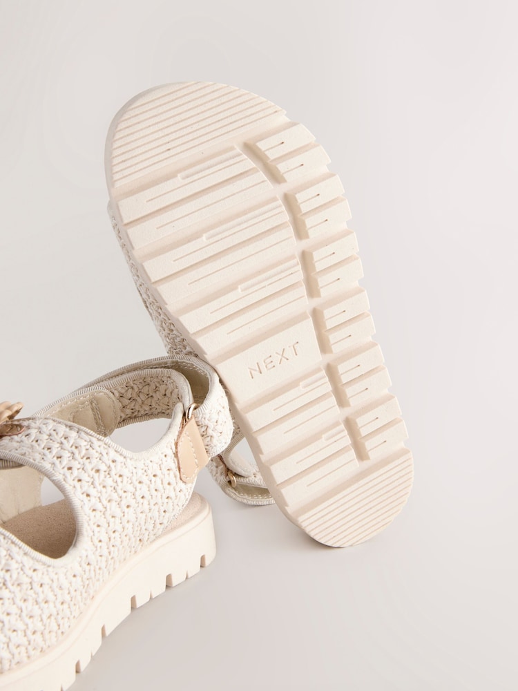 Neutral Raffia Chunky Corkbed Sandals - Image 5 of 5