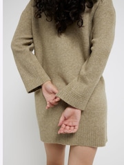 River Island Green High Neck Knitted Jumper Dress - Image 4 of 6