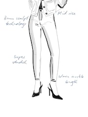 River Island Blue Dark Mid Rise Bum Sculpt Skinny Jeans - Image 5 of 5