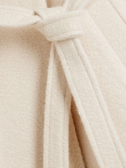River Island Cream Faux Fur Cuff Boiled Wool Coat - Image 4 of 4