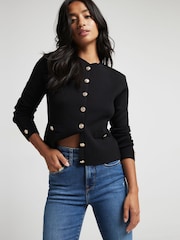 River Island Blue Petite High Rise Tummy Hold Flare Jeans - Image 3 of 5