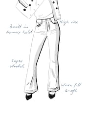 River Island Blue Petite High Rise Tummy Hold Flare Jeans - Image 5 of 5