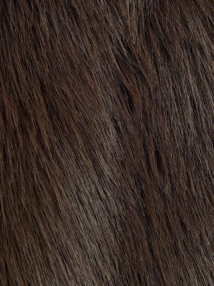 River Island Brown Dark Short Faux Fur Gilet - Image 4 of 4 River Island Brown Dark Short Faux Fur Gilet - Image 4 of 4