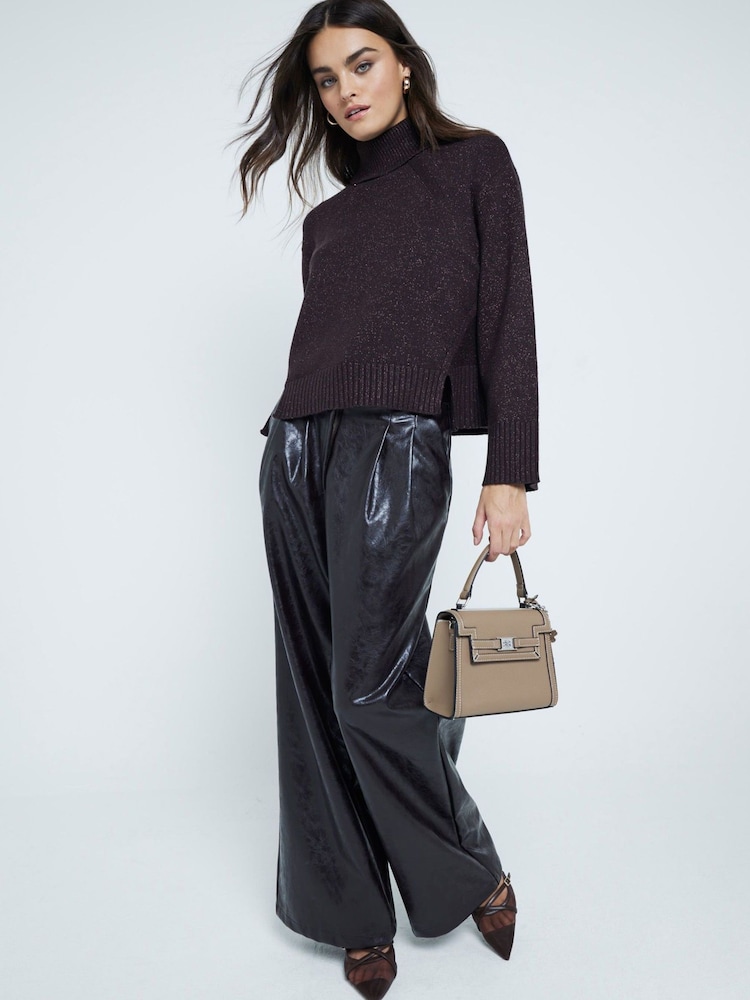 River Island Brown High Neck Knitted Jumper - Image 1 of 6