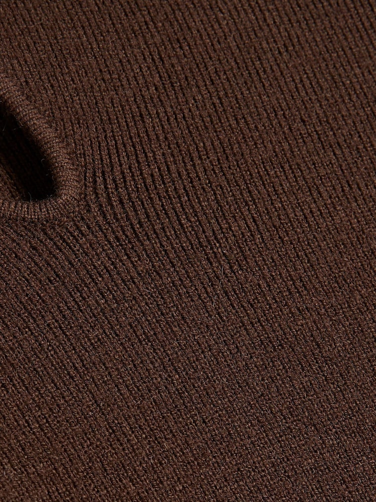 River Island Brown Cut-Out High Neck Knitted Midi Dress - Image 4 of 4