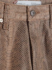 River Island Brown High Rise Relaxed Straight Snake Print 100% Cotton Jeans - Image 6 of 6