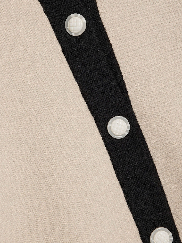River Island Cream Mono Pipped Cardigan - Image 4 of 6