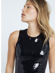 River Island Black Sequin Bodycon Midi Dress - Image 4 of 6