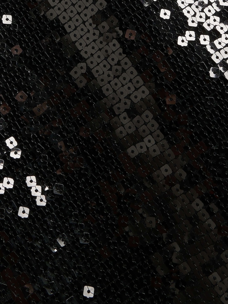 River Island Black Sequin Bodycon Midi Dress - Image 6 of 6
