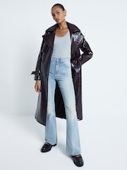 River Island Light Blue 2 Petite High Rise Tummy Hold Flare Jeans - Image 1 of 6