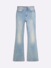 River Island Light Blue 2 Petite High Rise Tummy Hold Flare Jeans - Image 5 of 6