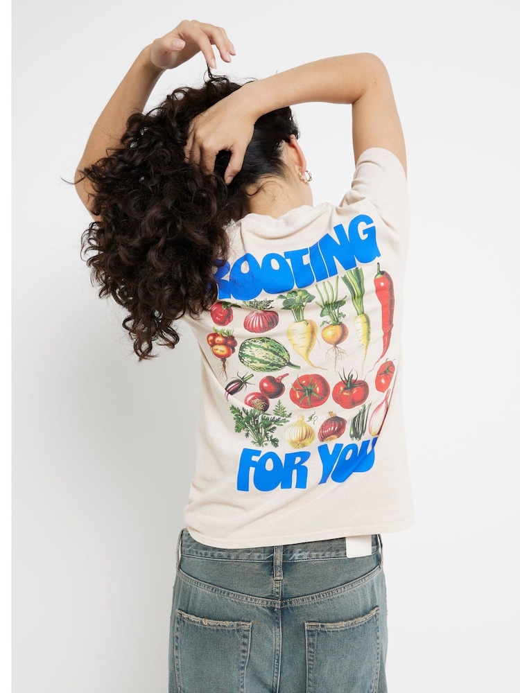 River Island Yellow Rooting for you Crew 100% Cotton T-Shirt - Image 1 of 6 River Island Yellow Rooting for you Crew 100% Cotton T-Shirt - Image 1 of 6