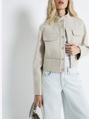 River Island Brown Light Funnel Neck Jacket - Image 1 of 4