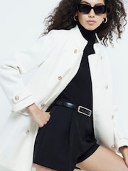River Island Cream Military Mid Length Coat - Image 2 of 6