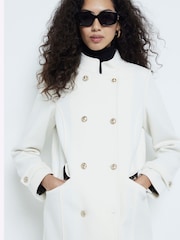 River Island Cream Military Mid Length Coat - Image 3 of 6