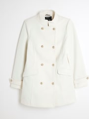 River Island Cream Military Mid Length Coat - Image 6 of 6