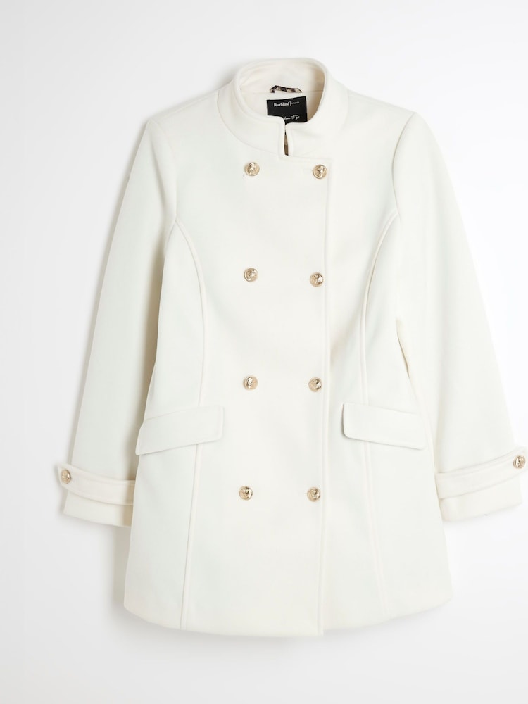 River Island Cream Military Mid Length Coat - Image 6 of 6