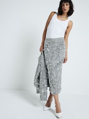 River Island Glitzernder Bleistiftrock aus Boucle - Bild 1 von 4