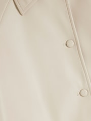 River Island Cream Faux Leather Overshirt - Image 4 of 4