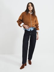 River Island Indigo Seamed Barrel Jeans - Image 2 of 6