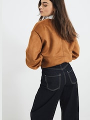 River Island Indigo Seamed Barrel Jeans - Image 4 of 6
