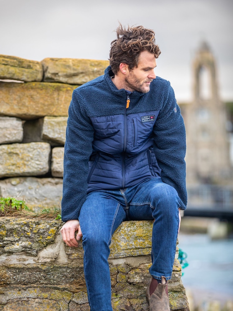 Brakeburn Blue Borg Zip Up Fleece - Image 1 of 5