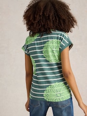 White Stuff Green Nelly Notch Neck T-Shirt - Image 3 of 6