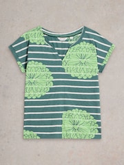 White Stuff Green Nelly Notch Neck T-Shirt - Image 5 of 6
