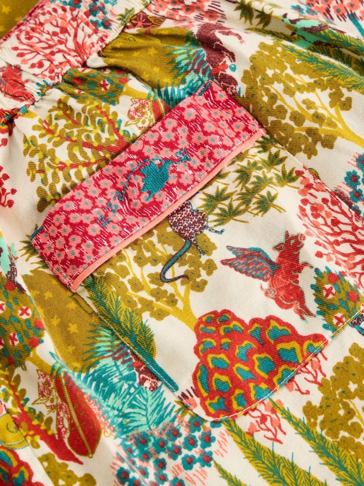 White Stuff Natural Print Nina Organic Pyjamas Bottoms - Image 6 of 6