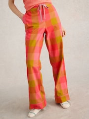 White Stuff Pink Nina Organic Check Pyjama Bottom - Image 2 of 6