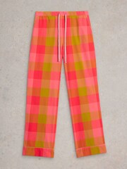 White Stuff Pink Nina Organic Check Pyjama Bottom - Image 5 of 6