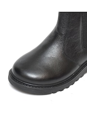 ToeZone Lily Girls Leather Gusset and Zip Ankle Black Boots - Image 4 of 4