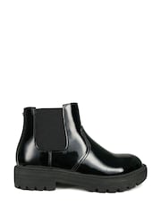 ToeZone Cara Girls Gusset and Zip Unicorn Ankle Black Boots - Image 1 of 6