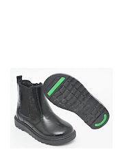 ToeZone Amara Girls Patent Leather Gusset and Zip Black Boots - Image 2 of 6