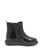 ToeZone Amara Girls Patent Leather Gusset and Zip Black Boots - Image 3 of 6