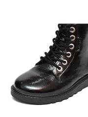 ToeZone Abby Girls Patent Leather Ortholite Ankle Black Boots - Image 3 of 4