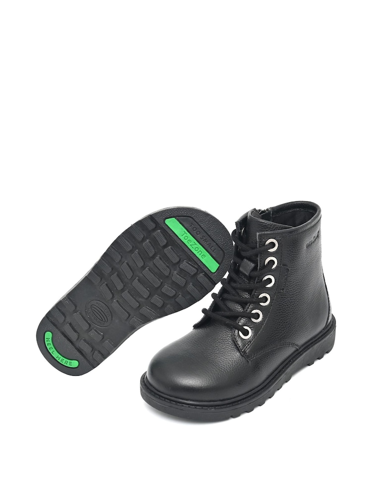 ToeZone Storm Boys Leather Ortholite Ankle Black Boots - Image 3 of 6