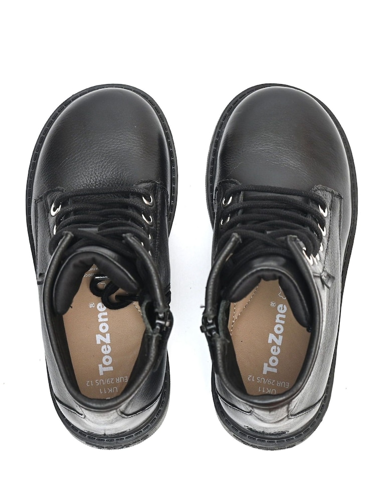 ToeZone Storm Boys Leather Ortholite Ankle Black Boots - Image 4 of 6