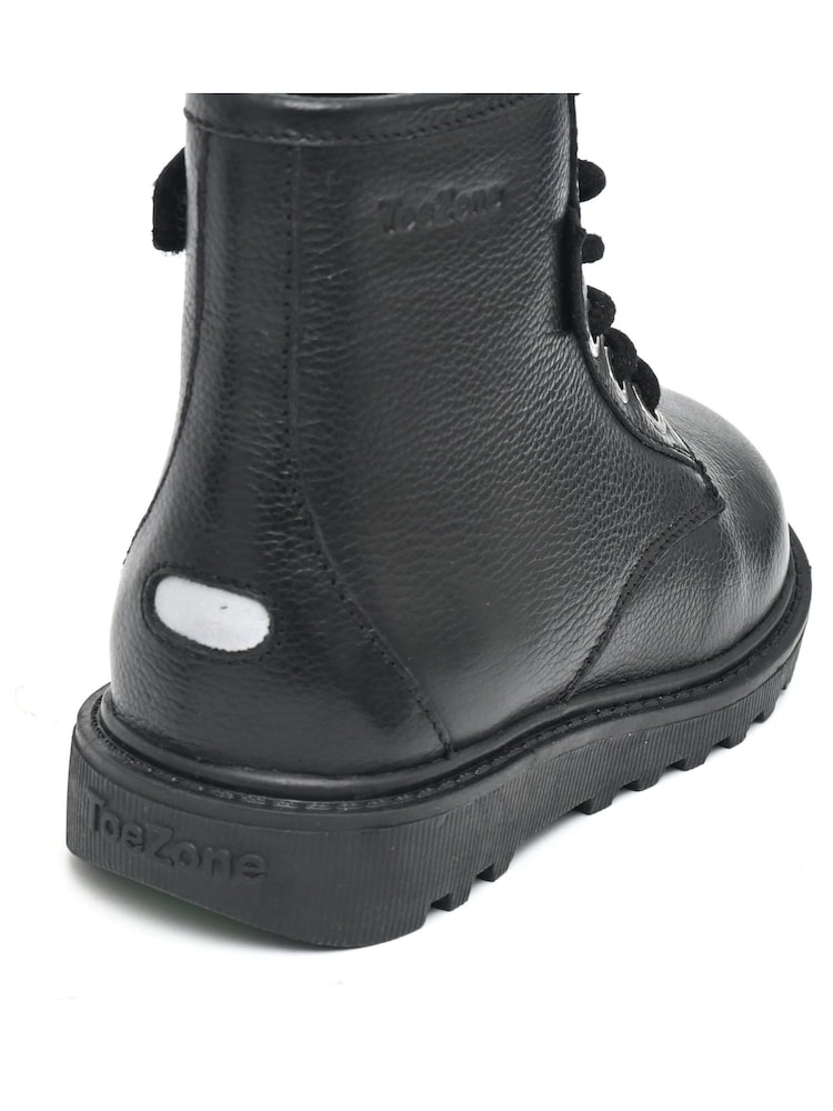 ToeZone Storm Boys Leather Ortholite Ankle Black Boots - Image 6 of 6