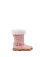 Toezone Lumi Faux Fur Zip Heart Buckle Boots - Image 1 of 6