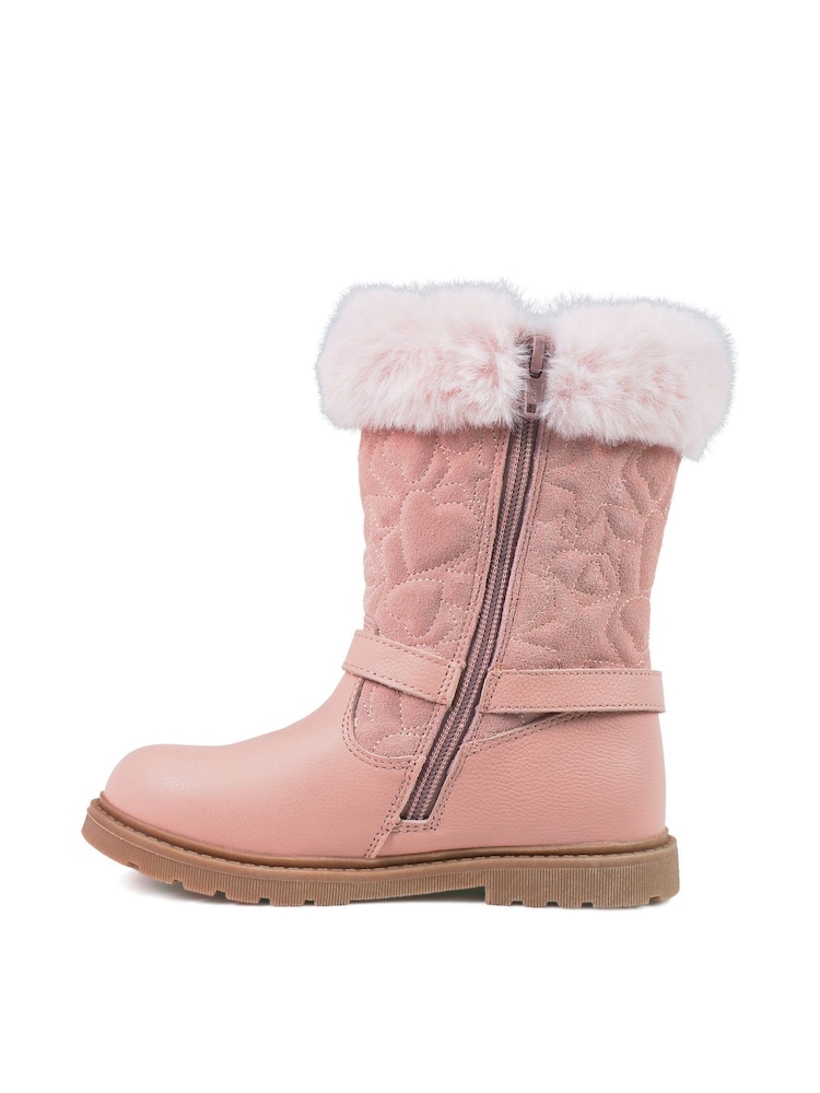 Toezone Lumi Faux Fur Zip Heart Buckle Boots - Image 2 of 6