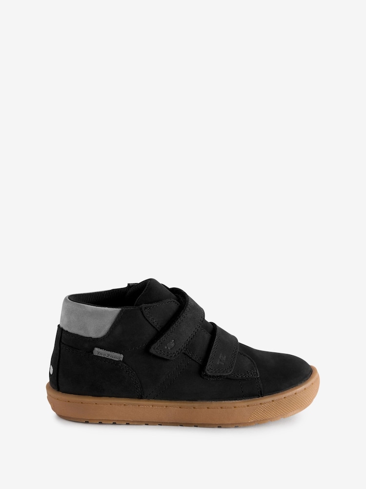 ToeZone Grayson boys Nubuck Leather Rip Tape Black Boots - Image 1 of 5