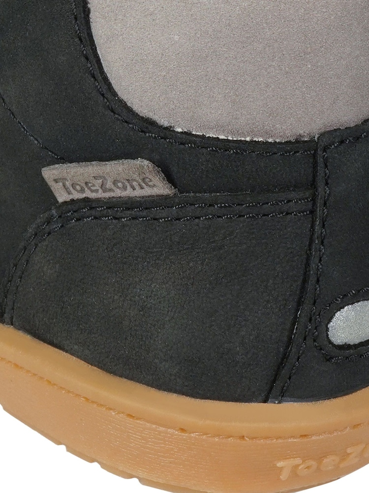 ToeZone Grayson boys Nubuck Leather Rip Tape Black Boots - Image 5 of 5