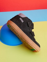 Cizme negre ToeZone Grayson pentru băieți din piele Năbuc cu închidere velcro - Imaginea 7 din 7