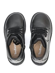 ToeZone Angel Girls Leather Ortholite Ankle Black Boots - Image 4 of 5