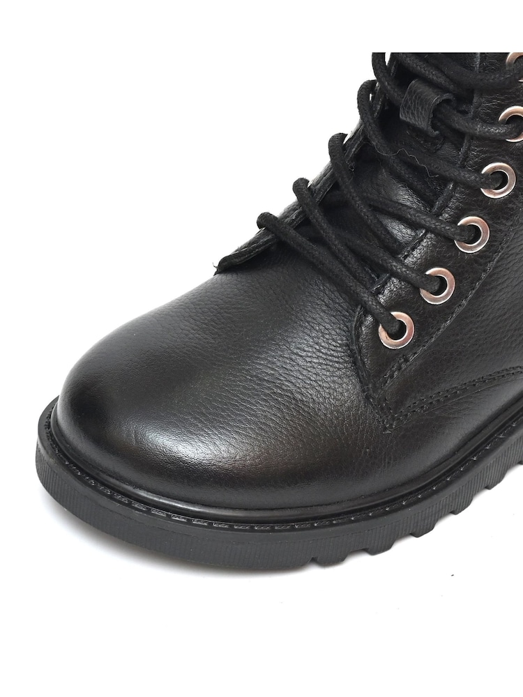 ToeZone Angel Girls Leather Ortholite Ankle Black Boots - Image 5 of 5