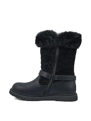 Toezone Lumi Faux Fur Zip Heart Buckle Boots - Image 2 of 6
