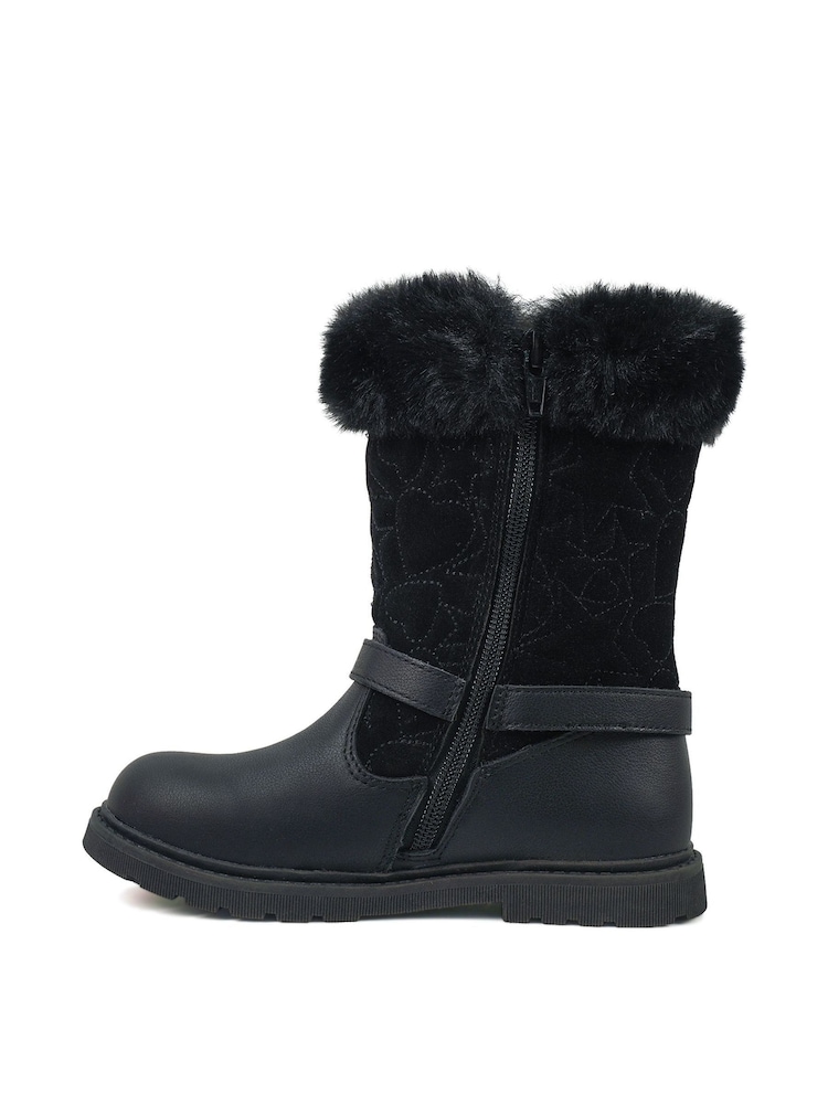 Toezone Lumi Faux Fur Zip Heart Buckle Boots - Image 2 of 6