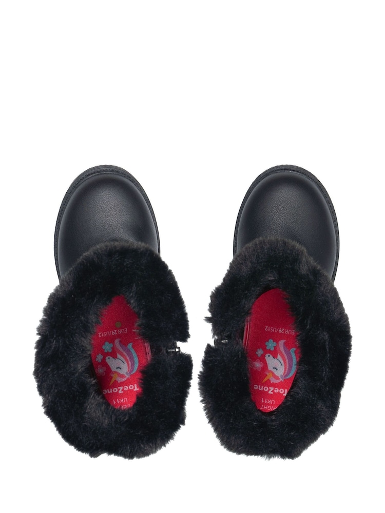 Toezone Lumi Faux Fur Zip Heart Buckle Boots - Image 3 of 6